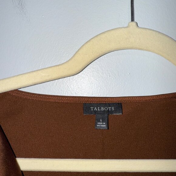 Talbots Womens Brown Cowl Neck Sleeveless Blouse Size L - Picture 4 of 5